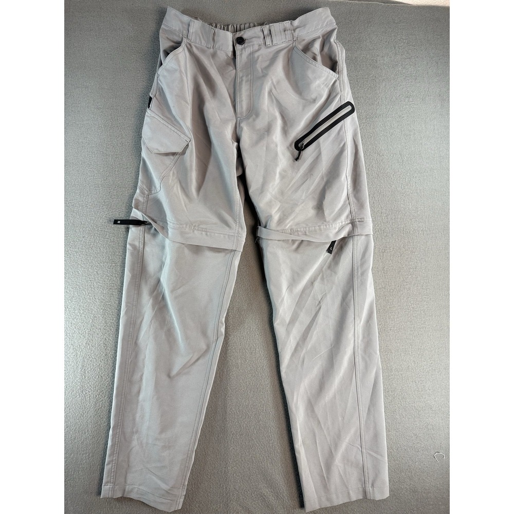 Magellan Outdoors Rain Pants Mens M Gray Fish Gear Zip-Off Zip Pockets Fishing